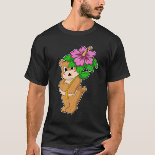 Bear with Flower Hibiscus T-Shirt