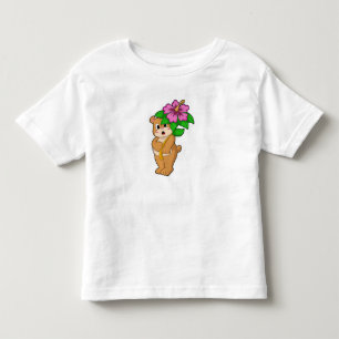 Bear with Flower Hibiscus Toddler T-Shirt