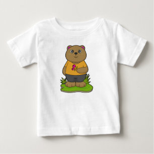 Bear with Flowers Baby T-Shirt
