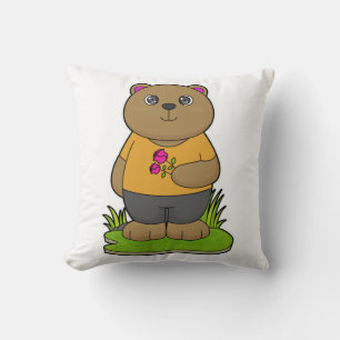Bear with Flowers Cushion