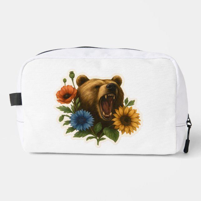 Bear with Flowers Dopp Kit (Front)
