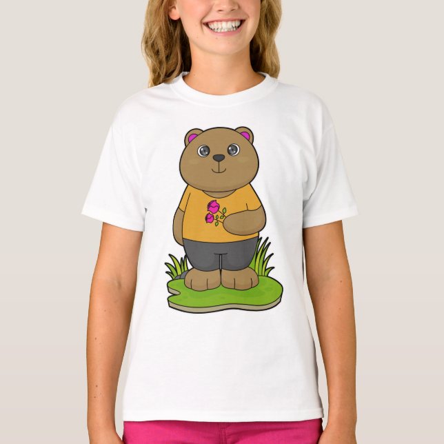 Bear with Flowers T-Shirt (Front)