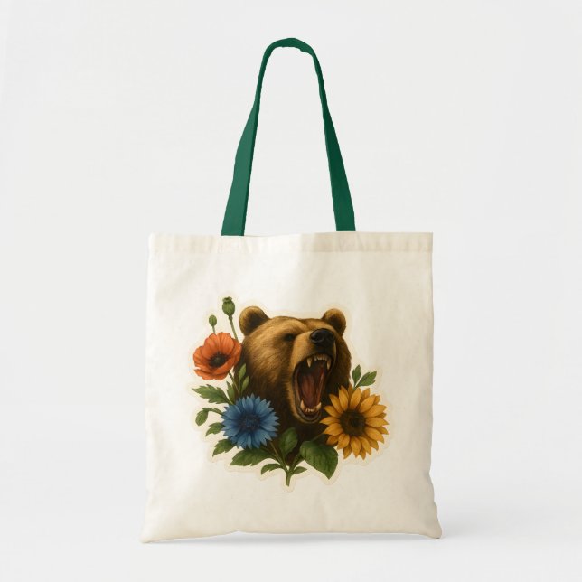 Bear with Flowers Tote Bag (Front)