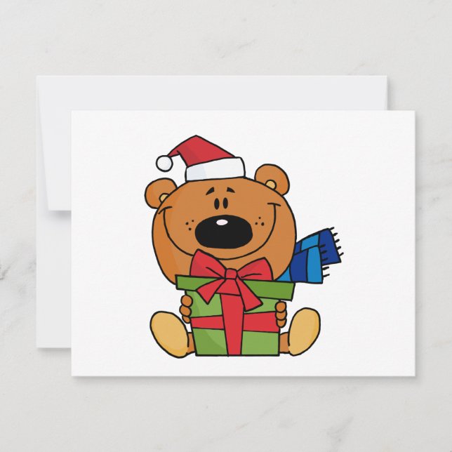 Bear With Gift Holiday Tshirts and Gifts (Front)