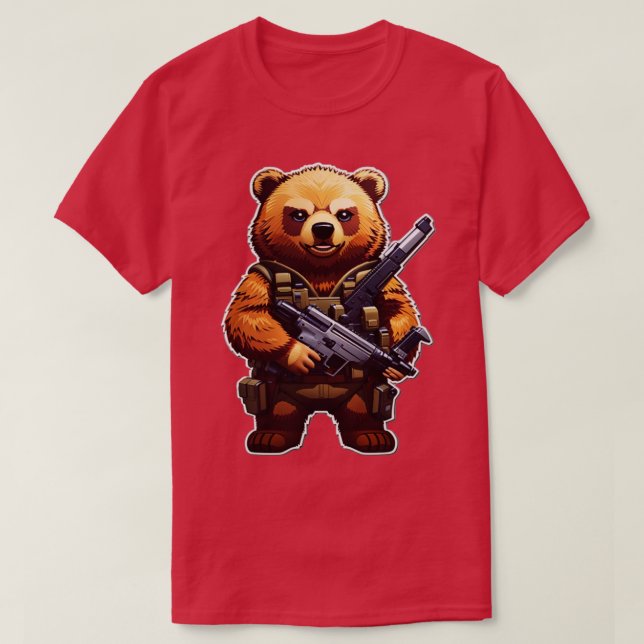 bear with gun 2 T-Shirt (Design Front)