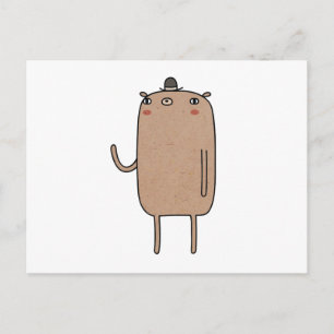 Bear With Hat Postcard
