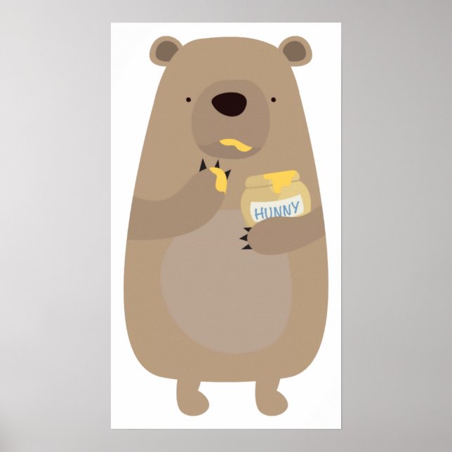 Bear with Honey jar Poster (Front)