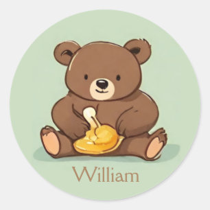 Bear with Honey Jar Sticker