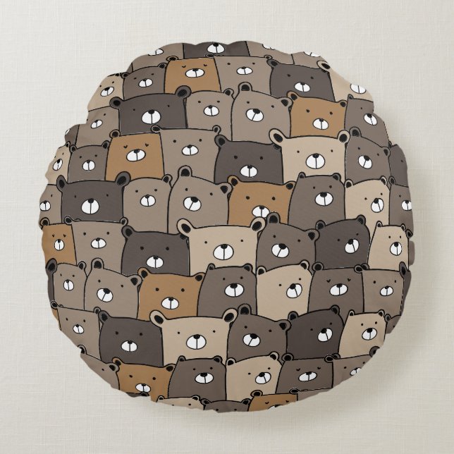 Bear With Me Round Pillow (Front)