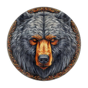Bear with Ornate Floral Decor Cutting Board