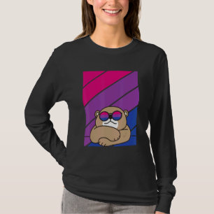Bear With Pride Bisexual Flag LGBTQ Proud Ally Pri T-Shirt