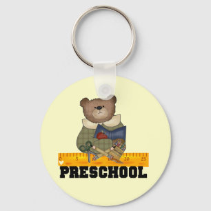 Bear with Ruler Preschool Tshirts and Gifts Key Ring