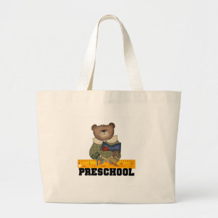Bear with Ruler Preschool Tshirts and Gifts Large Tote Bag