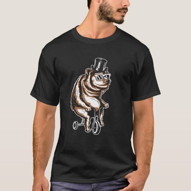 Bear With Top Hat Sunglasses And Tricycle (Front)