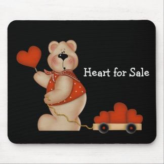 Bear with Wagon of Hearts - Heart for Sale Mouse Mat