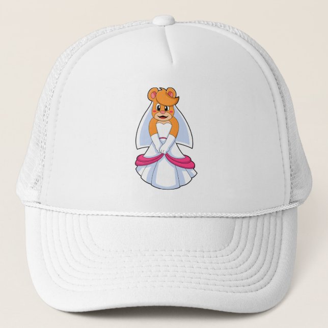 Bear with Wedding dress & Veil Trucker Hat (Front)