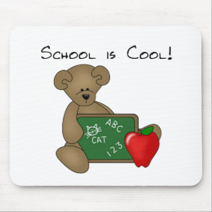 Bear with Writing Board School is Cool Mouse Mat
