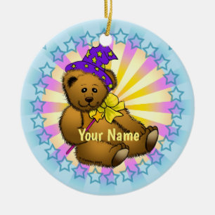 Bear Wizard  Ceramic Tree Decoration
