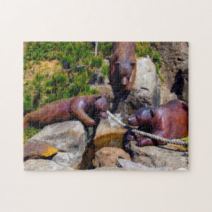 Bear Wood Carving Oregon. Jigsaw Puzzle