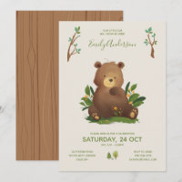 Bear • Woodland Forest Animal Rustic Baby Shower