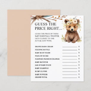 Bear Woodland   Guess The Price Right Baby Shower