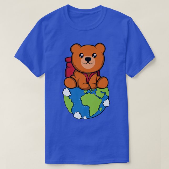 Bear World Backpacker or Traveller Premium  T-Shirt (Design Front)