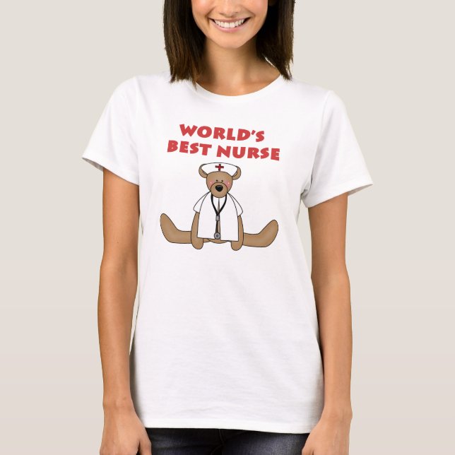 Bear World's Best Nurse T-shirts and Gifts (Front)