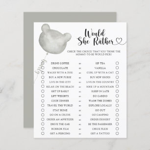 Bear / Would She Rather Baby Shower Game