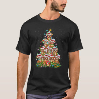 Bear  Xmas Lights Santa Bear Christmas Tree T-Shirt