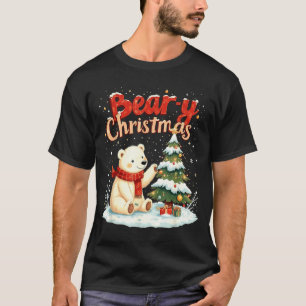 Bear-y Christmas Cute Lar Bear Holiday Pun Gift  T-Shirt