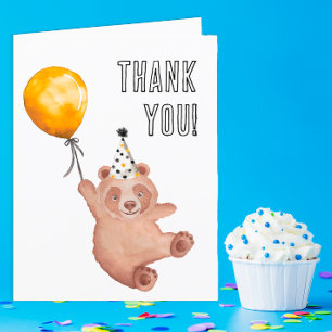 Bear-y Cute Birthday Thank You Card – Teddy Bear