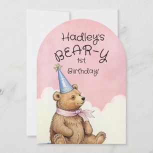 Bear-y First Birthday Announcement