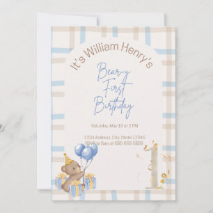 Bear-y First Birthday Invitation