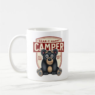 Bear-y Happy Camper Cute Bear  Coffee Mug