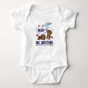 Bear-y Very Big Brother Sibling Pun Baby Bodysuit