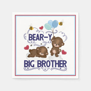 Bear-y Very Big Brother Sibling Pun Napkin