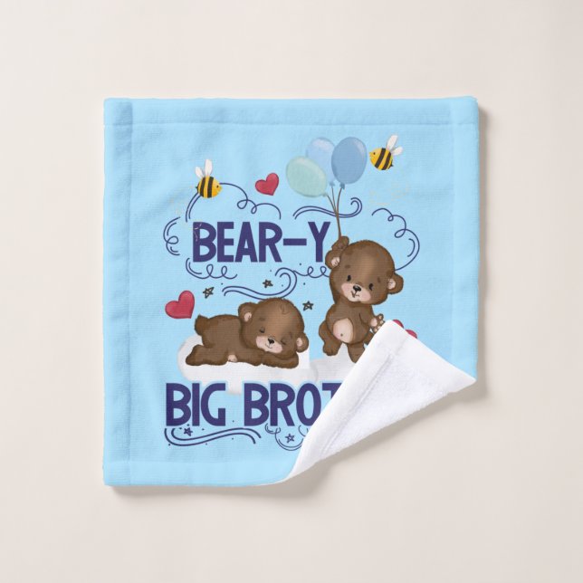 Bear-y Very Big Brother Sibling Pun Wash Cloth (Wash Cloth)