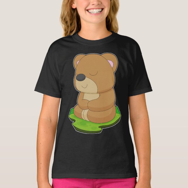 Bear Yoga Fitness Meditation T-Shirt (Front)