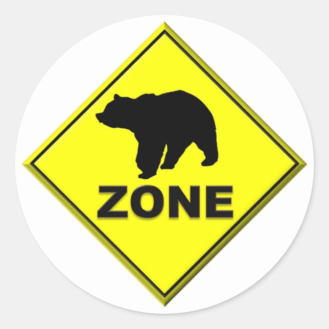Bear Zone Classic Round Sticker (Front)