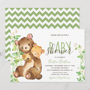 Bear Zoo Animal Jungle Baby Shower Invitation