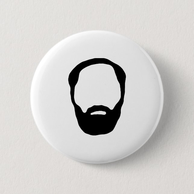 beard 6 cm round badge (Front)