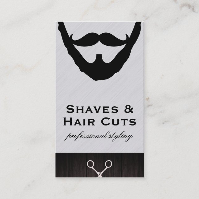 Beard and Moustache Shave and Cuts Appointment Card (Front)