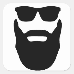 Beard and Sunglasses Square Sticker