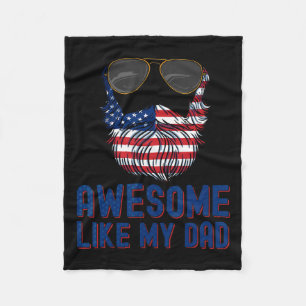 Beard Awesome Like My Dad 4th Of July Patriot Fleece Blanket