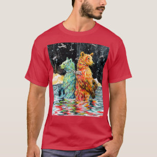 Beard Bear Couple Retro Painting Style Classic TSh T-Shirt