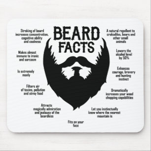 Beard Facts (black) Mouse Mat