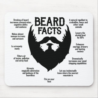 Beard Facts (black) Mouse Mat
