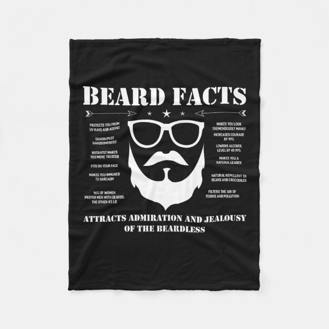 Beard Facts Fleece Blanket (Front)