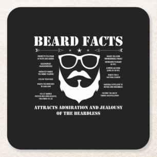 Beard Facts Square Paper Coaster