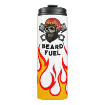 BEARD FUEL Funny Men's Skull & Flames Joke Gift